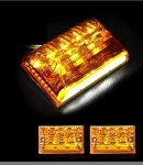 Thumbnail 1 of Комплект от 2 броя LED плафони за регистрационен номер бял с оранжево/жълта позиция - 12V - за ремарке каравана бус ван трактор и др.