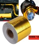 Thumbnail 4 of Предпазно изолационно фолио самозалепваща се златна термоизолационна лента 50mm x 10m за колектори/ изпускателна система