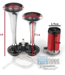 Thumbnail 4 of Тромба клаксон сирена въздушна двойна с компресор 12V за кола камион бус и др.