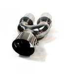 Thumbnail 4 of Универсален двоен накрайник за ауспух на автомобил. 35-55 мм, Дължина 21см, Хром