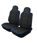 Thumbnail 4 of 1+1 Комплект универсални калъфи тип масажор за предни седалки - черно със син конец - Еко Кожа и Текстил