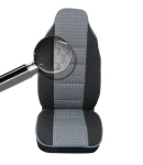 Thumbnail 3 of Универсален калъф за седалка на камион - релефен - еко кожа и текстил - Volvo, DAF, Man, Scania, Mercedes, Iveco - черно със сиво