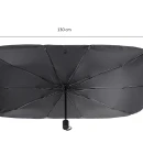 Thumbnail 8 of Сгъваем автоматичен сенник автосенник за предно стъкло на автомобил тип чадър 130 х 69 см черен-сребрист