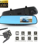Thumbnail 1 of Авторегистратор видеорегистратор oгледало за обратно виждане с предна камера и камера за заден ход Full HD 1080P, 12–24V