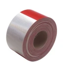Thumbnail 1 of Светлоотразителна рефлекторна самозалепваща се лента фолио с висока фотометрична мощност 5 m x 5 cm червено - бяло