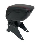 Thumbnail 1 of Луксозен Черен Подлакътник, Черна Кожа с Червен Шев, Универсален с Планки и Слайдер