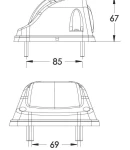 Thumbnail 2 of Комплект от 2 броя Плафон за регистрационен номер с крушка червен 12-24V за камион, ремарке, каравана, бус, трактор и др.