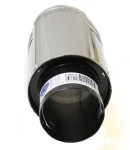 Thumbnail 2 of Нов Универсален Двоен Хромиран Накрайник За Ауспух За Автомобил 57 мм Диаметър