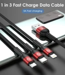 Thumbnail 3 of Кабел Phone Planet Универсален 3-в-1 USB кабел 1.2m