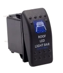 Thumbnail 1 of Копче, Бутон, За Вграждане, за LED Лед Бар, Халоген, Светлини, 12V - 24V, Надпис  ROOF LED LIGHT BAR , Синя Светлина