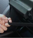 Thumbnail 9 of Универсален кожен калъф подложка за подлакътник на автомобил 29 cm x 17 cm черно с бял шев