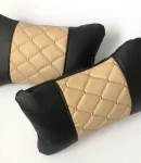 Thumbnail 1 of Комплект от 2 броя универсални възглавници авто възглавничка за врат за по-добър комфорт при дълъг път с автомобил бежово - черно