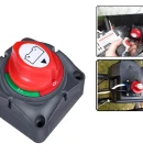 Thumbnail 1 of Ключ маса превключвател прекъсвач изолатор на акумулатор – въртящ се, водоустойчив IP66, 12–48V, 275A, черен/червен