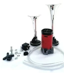 Thumbnail 1 of Тромба Клаксон Сирена Двоина с компресор хром за 12V кола камион бус автомобил