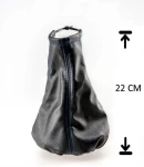 Thumbnail 2 of Универсален маншон калъф за скоростен лост от висококачествена еко кожа черен със син шев