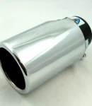 Thumbnail 1 of Универсален накрайник за ауспух на автомобил, 38-57мм, Дължина 14.5см, Хром