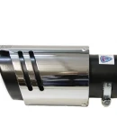 Thumbnail 4 of Нов Универсален Двоен Хромиран Накрайник За Ауспух За Автомобил 57 мм Диаметър