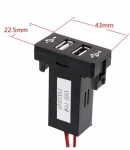 Thumbnail 2 of Двойно USB УСБ Зарядно за Вграждане за Peugeot 307 Пежо 12V 4.2 Amp