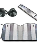 Thumbnail 3 of Автомобилен сенник за предно стъкло тип хармоника двулицев с вакуумно закрепване 130х60 cm