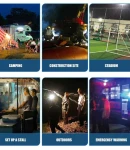 Thumbnail 3 of Акумулаторна LED ЛЕД диодна лампа бяла светлина + аварийна синя и червена презареждаема със соларен панел