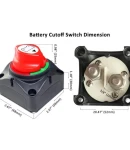 Thumbnail 4 of Ключ маса превключвател прекъсвач изолатор на акумулатор – въртящ се, водоустойчив IP66, 12–48V, 275A, черен/червен