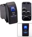 Thumbnail 7 of Копче, Бутон, За Вграждане, за LED Лед Бар, Халоген, Светлини, 12V - 24V, Надпис  ROOF LED LIGHT BAR , Синя Светлина