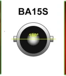 Thumbnail 1 of LED Лед Крушки, 30 SMD, BA15S 1156 (P21W), Срещуположни пинове (180°), Opposite, 12V, Червена Светлина