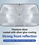 Thumbnail 10 of Сгъваем автоматичен сенник автосенник за предно стъкло на автомобил тип чадър 130 х 69 см черен-сребрист