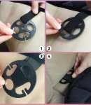 Thumbnail 8 of Черен универсален предпазен плюшен калъф подложка протектор за седалка на автомобил от противоплъзгащa текстилна материя 50 х 50 cm