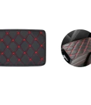 Thumbnail 8 of Универсален кожен калъф подложка за подлакътник на автомобил 29 cm x 17 cm черно с червен шев