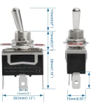 Thumbnail 7 of ЦК ключ превключвател с 3 позиции ОN-OFF-ON 10A с 3 извода