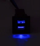 Thumbnail 1 of Син Цвят Двойно USB Зарядно за Вграждане за Volkswagen Фолксваген VW Transporter Транспортер Т5 2003 - 2009