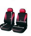 Thumbnail 2 of 1+1 Нова универсална тапицерия за предни седалки , калъфи за предни седалки за автомобил бус ван текстил в червено-черно