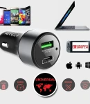 Thumbnail 7 of Универсално USB Зарядно до 63W, Метален Корпус, 12V - 24V, USB + Type C, бързо зареждане за Автомобил, бус, джип, камион и др.