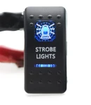 Thumbnail 7 of Копче, Бутон, За Вграждане, за Буркан, Маяк, Блиц Светлини, Аварийна Лампа, LED Светлини, 12V - 24V, Надпис  STROBE LIGHTS , Синя Светлина