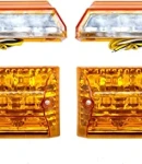 Thumbnail 4 of Комплект от 2 броя LED плафони за регистрационен номер бял с оранжево/жълта позиция - 12V - за ремарке каравана бус ван трактор и др.