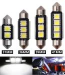 Thumbnail 1 of LED Лед Диодни Крушки, 2/3/4 SMD 5050 , 31мм, 36мм, 39мм, 41мм, 12V, Бяла Светлина, Canbus, Error Free, Bez Грешки