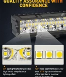 Thumbnail 9 of 15.5 cm 93W Диоден Прожектор Супер Мощен Халоген Led Bar Лед Бар Бяла Комбиниранa Светлина 12V - 24V За АТВ SUF Джип 4х Offroad Камион