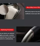 Thumbnail 6 of Универсален кожен калъф за волан с карбонов дизайн – Черен с червена лента 37–38 см