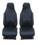 Thumbnail 1 of 1+1 СЪС СЛЯТ ПОДГЛАВНИК ВИСОКИ КОМПЛЕКТ УНИВЕРСАЛНИ КАЛЪФИ, ТАПИЦЕРИЯ ЗА ПРЕДНИ СЕДАЛКИ ЗА АВТОМОБИЛ , БУС , ДЖИП ЦВЯТ ЧЕРЕН , ТЕКСТИЛ