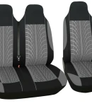 Thumbnail 5 of Комплект 2 + 1 тапицария/калъфи за бус/ван с шарка грайфер - текстил - сиво и черно - 5 части