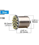 Thumbnail 2 of LED Лед Крушки, 22 SMD, BA15S 1156 (P21W), BAU15S 1156 (PY21W), 12V - 24V, Бяла, Оранжева, Червена, Синя Светлина