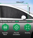 Thumbnail 10 of Комплект от 2бр универсални сенници комарници за странични стъкла за автомобил