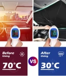 Thumbnail 14 of Сгъваем автоматичен сенник автосенник за предно стъкло на автомобил тип чадър 130 х 69 см черен-сребрист