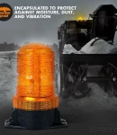 Thumbnail 4 of LED Лед Сигнална Аварийна Лампа Маяк Буркан 130mm x 74mm, 12V - 24V, 30 SMD Диода За Трактор, Електрокар, Мотокар, Селскостопански Машини и др.