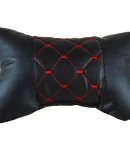 Thumbnail 3 of Комплект от 2 броя универсални възглавници авто възглавничка за врат за по-добър комфорт при дълъг път с автомобил черно с червен шев