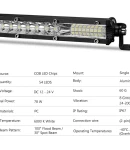 Thumbnail 8 of 57.7 см Диоден 54 LED Лед Бар 78W Ултра Тънък 12D рефлектор 12-24V Комбинирана Combo - Flood и Spot Светлина