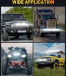 Thumbnail 3 of 15.5 cm 93W Диоден Прожектор Супер Мощен Халоген Led Bar Лед Бар Бяла Комбиниранa Светлина 12V - 24V За АТВ SUF Джип 4х Offroad Камион