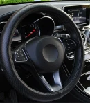 Thumbnail 1 of Универсален Перфориран Дишащ Калъф За Волан, Черен цвят, Еко Кожа, За Автомобил Бус Джип SUV