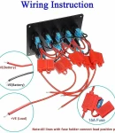 Thumbnail 6 of Панел за вграждане табло с 5 бутона превключвателя с 2бр USB зарядно 4.2А с 12V изход гнездо за запалка и волтметър универсален за кола камион каравана лодка и др.